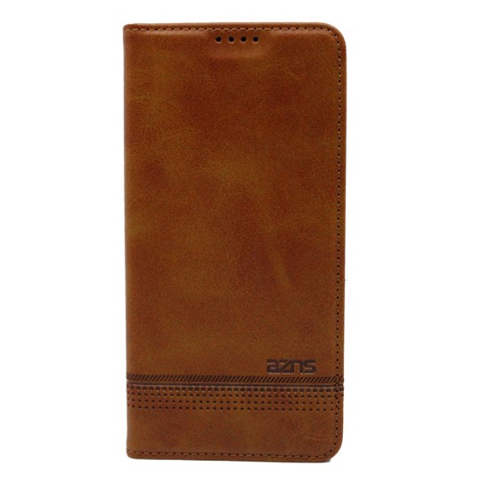  LEATHER FLIP COVER WITH INTERNAL POCKET AND CARD HOLDER FOR SAMSUNG A13 4G BROWN.